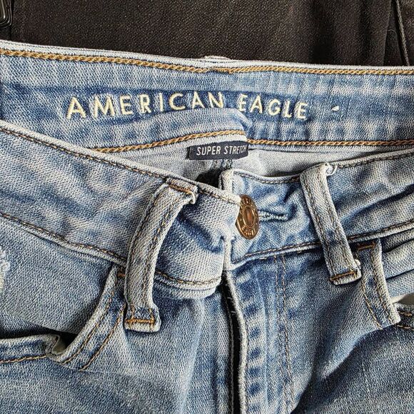 American Eagle Hi-Rise Jegging Crop Distressed 0 Regular - Picture 10 of 13
